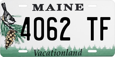 ME license plate 4062TF