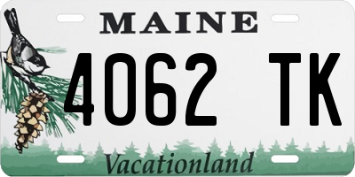 ME license plate 4062TK