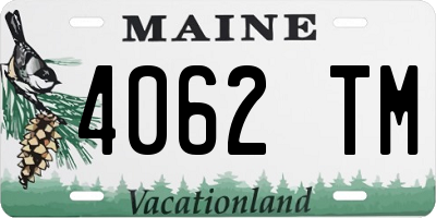 ME license plate 4062TM