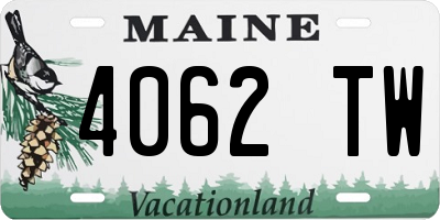 ME license plate 4062TW