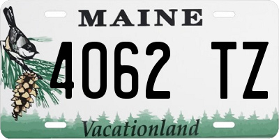ME license plate 4062TZ