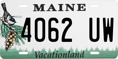 ME license plate 4062UW