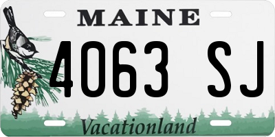 ME license plate 4063SJ