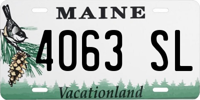 ME license plate 4063SL