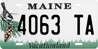 ME license plate 4063TA