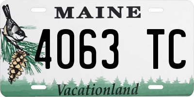 ME license plate 4063TC