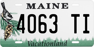 ME license plate 4063TI