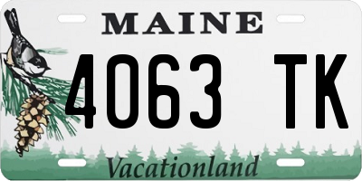 ME license plate 4063TK