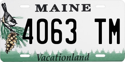 ME license plate 4063TM
