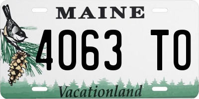 ME license plate 4063TO