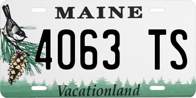 ME license plate 4063TS