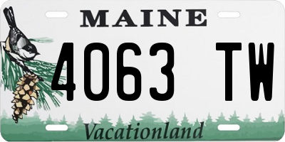 ME license plate 4063TW