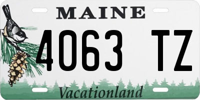 ME license plate 4063TZ