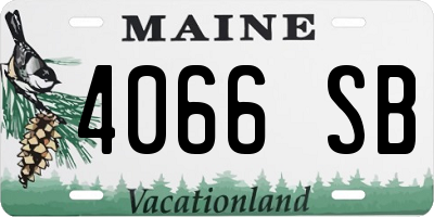 ME license plate 4066SB