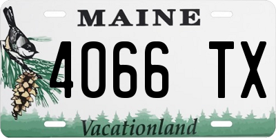 ME license plate 4066TX