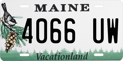 ME license plate 4066UW