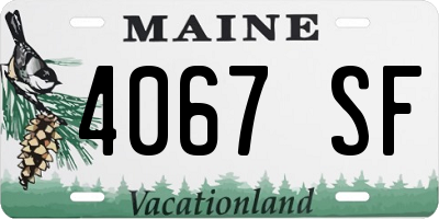 ME license plate 4067SF