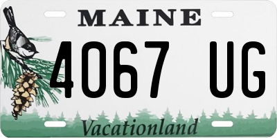 ME license plate 4067UG