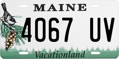 ME license plate 4067UV