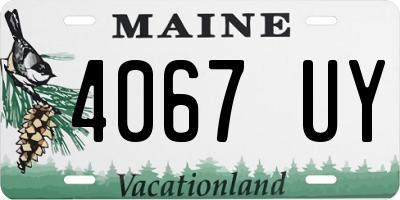 ME license plate 4067UY