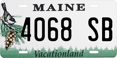 ME license plate 4068SB