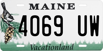 ME license plate 4069UW