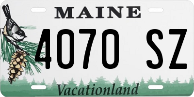 ME license plate 4070SZ