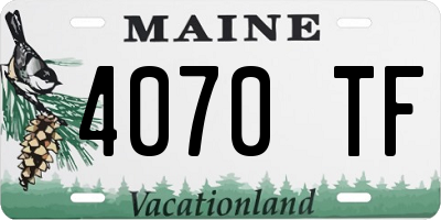 ME license plate 4070TF