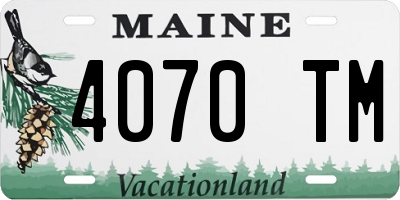 ME license plate 4070TM