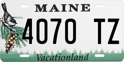 ME license plate 4070TZ
