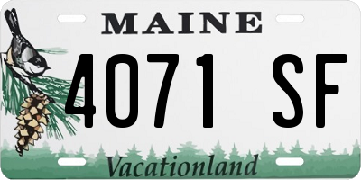 ME license plate 4071SF