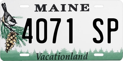 ME license plate 4071SP