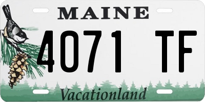 ME license plate 4071TF