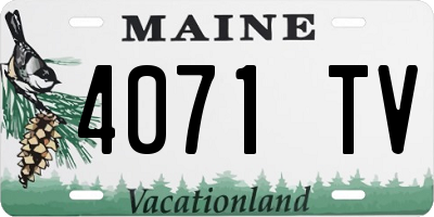 ME license plate 4071TV