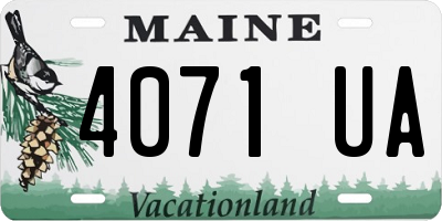 ME license plate 4071UA