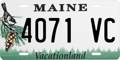 ME license plate 4071VC