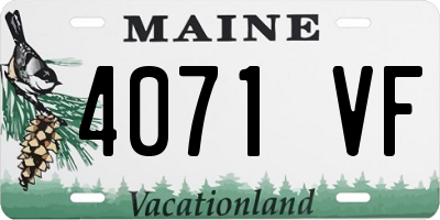 ME license plate 4071VF