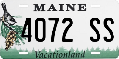ME license plate 4072SS