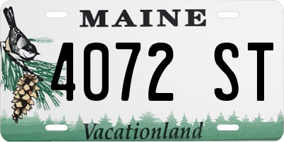 ME license plate 4072ST