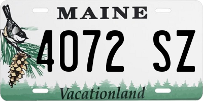ME license plate 4072SZ