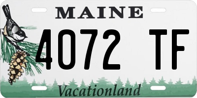 ME license plate 4072TF