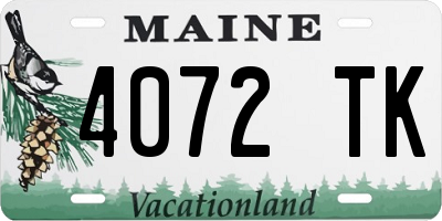 ME license plate 4072TK