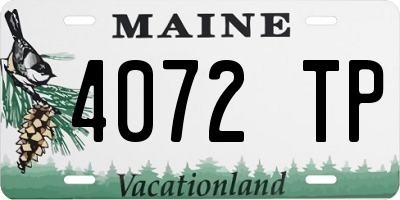 ME license plate 4072TP