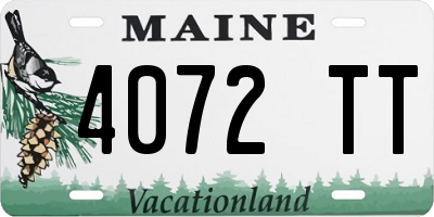 ME license plate 4072TT