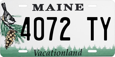 ME license plate 4072TY