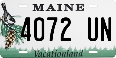 ME license plate 4072UN