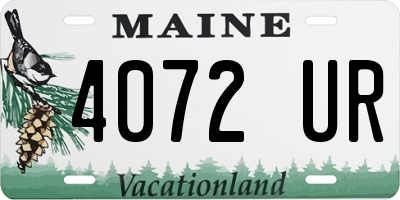 ME license plate 4072UR