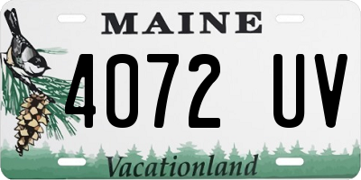 ME license plate 4072UV