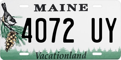 ME license plate 4072UY