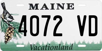 ME license plate 4072VD